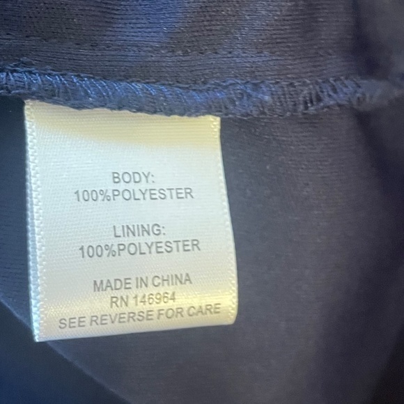 Robbie Bee Navy Blue and Cream Ruffle Dress Sz 6 - Picture 6 of 7